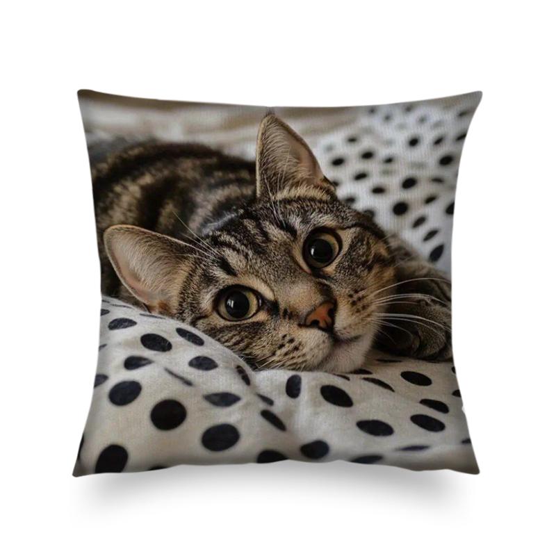 

Яскрава наволочка на подушку в богемному стилі з короткого плюшу 45x45см Чарівне кошеня Декор для вітальні спальні (Подушка не входить) 45*45cm(pillowcase)