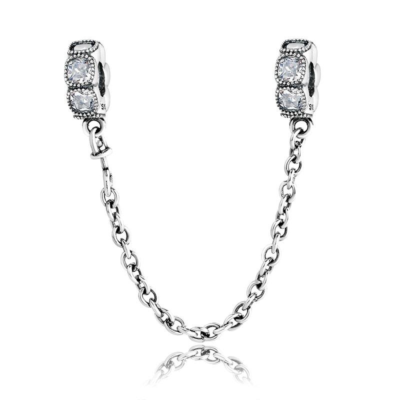 

Защитите браслет от падения Все виды стиля Страховочная цепочка S925 Стерлинговое серебро Браслет DIY Аксессуары Серебряные украшения с бусинами