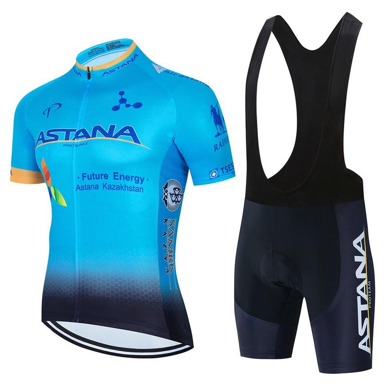 Mens ASTANA Cycling Jersey Short Sleeve Quick Dry Breathable Mountain Road Bike Apparel