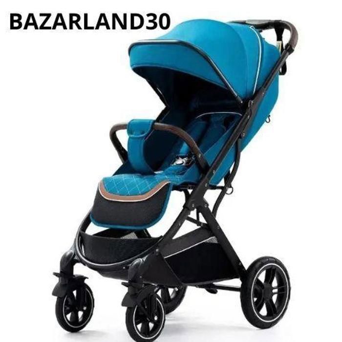 BAZARLAND30. Foldable umbrella stroller for baby, Extendable canopy with foot cover, rain cover, Extendable canopy. Blue blu