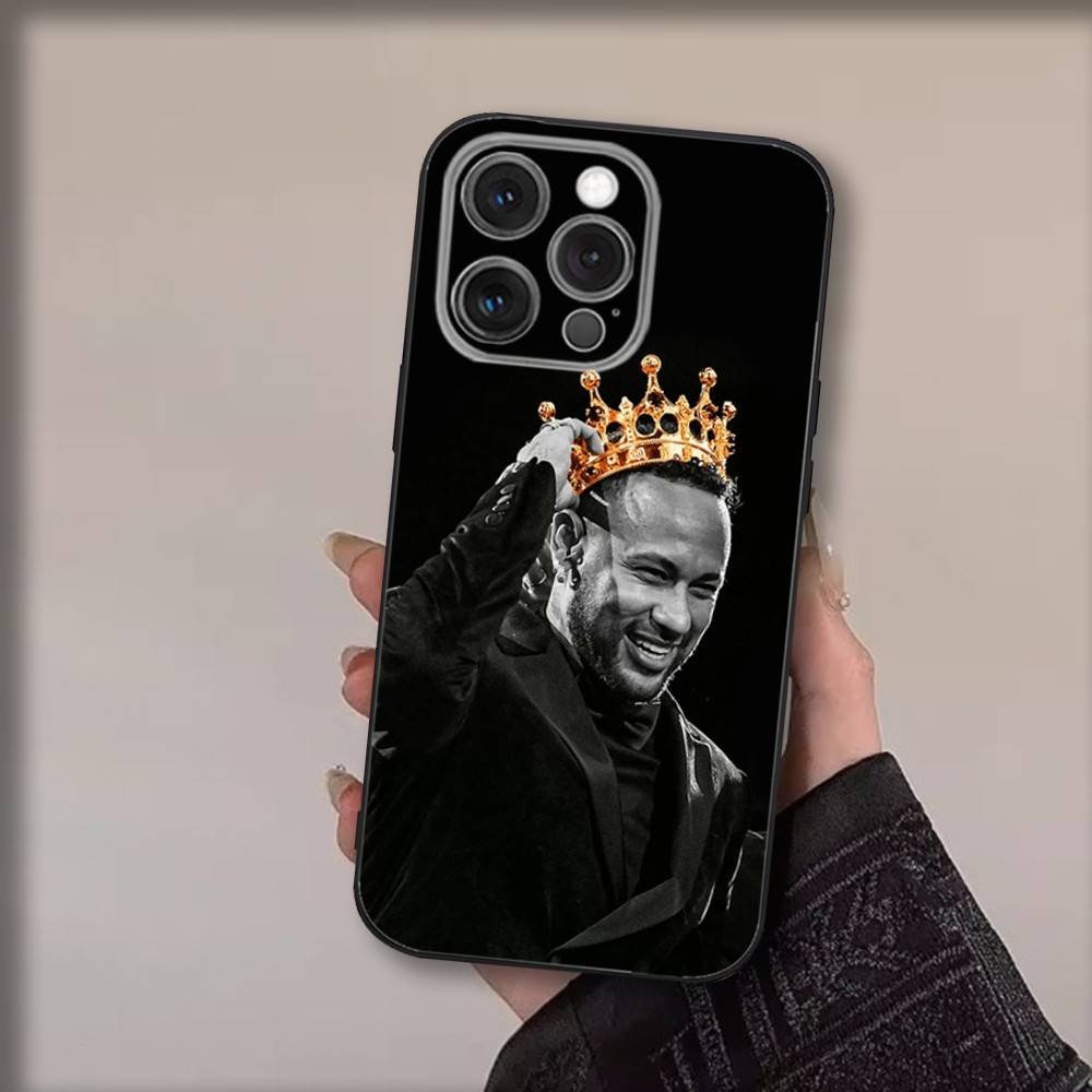 

Футбольный чехол для телефона Неймара для iPhone16,15,14,13,12,11,Pro,Max,Plus,X,XS,SE4,E,Mini,Мягкий черный чехол iPhone12PRO