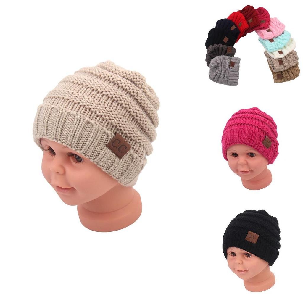 Trendy Kids Knitted Hat Soft Warm Yarn Beanie For Boys And Girls Winter Spring Fall