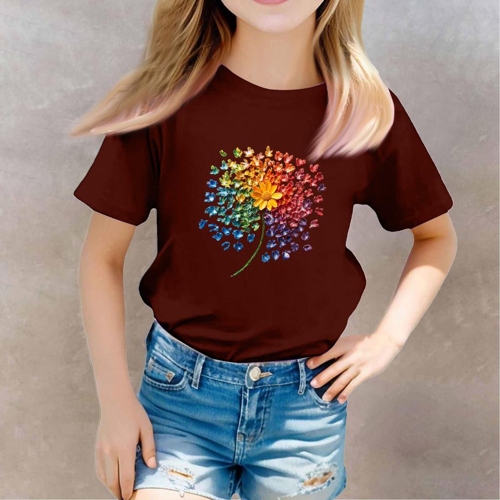 Camiseta infantil para meninos e meninas, camiseta de manga curta estampada para meninos e meninas
