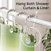 12Pcs Double Sided Shower Curtain Hooks Rust Proof Bathroom Shower Hangers  Curtain Rods