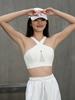 Aimeicgym Sexy Fashion Mesh Patchwork Breathable Underwear Cross Shoulder Strap with Chest Pad Sexy Sports Bra