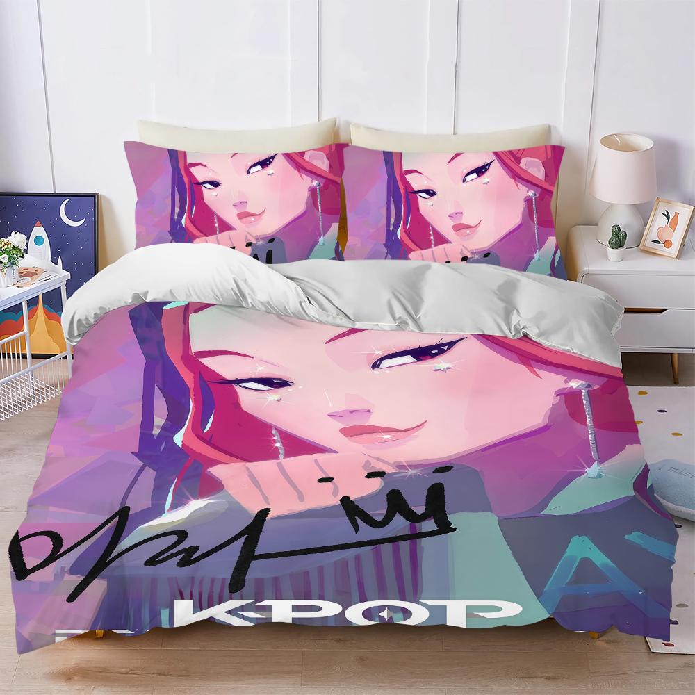 D-Demon H-Hunters Bedding ste Mira Zoey Rumi Duvet Cover Set Cotton Bed 3 Piece Summer Comfortable Student Dormitory Home
