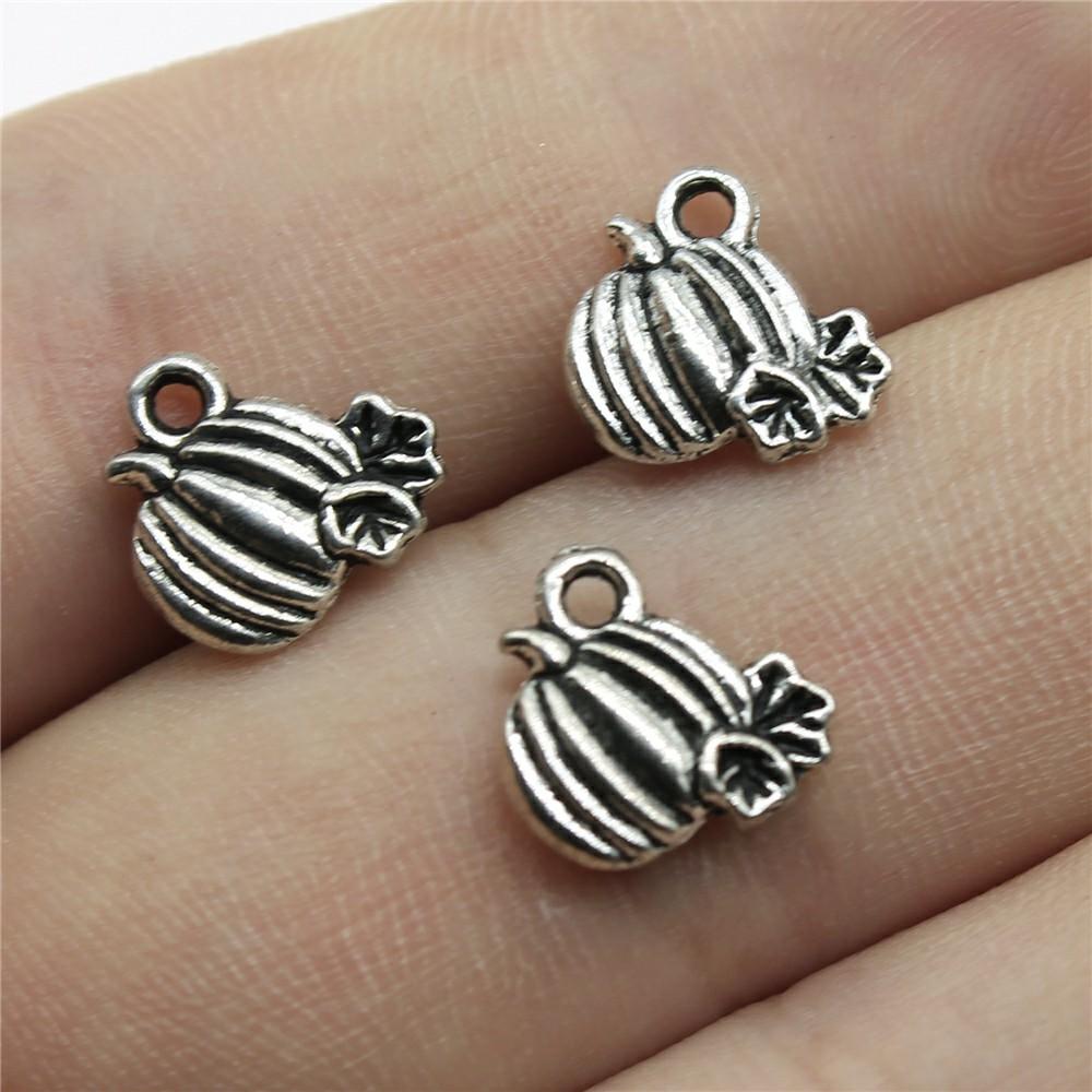 

20pcs Halloween Pumpkin Charms Antique Bronze Silver Color Pendants DIY Crafts Making Findings Handmade Tibetan Jewelry