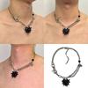 Romance Love Heart Necklace with Crystal Embellishments Sturdy Alloy Trendy Accessory for Stylish Women Ladies