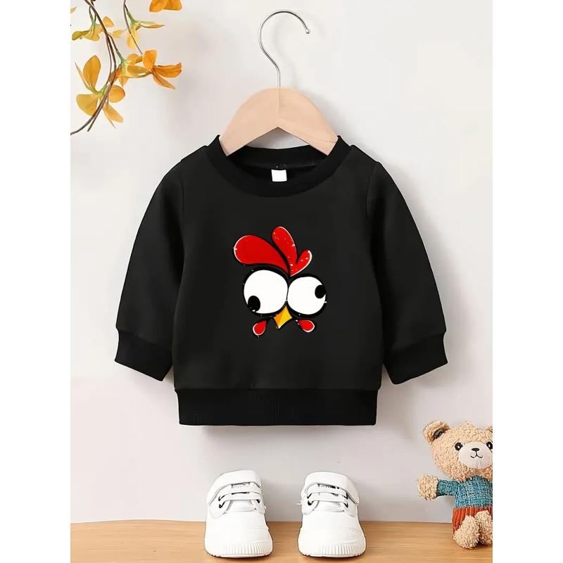 European Size Trendy And Innovative Print Pattern Soft And Skin-Friendly Sweatshirt for Baby Boys Aged 0-3 Years, Suitable for Spring And Autumn.