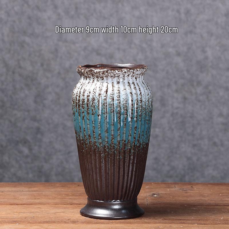 European Minimalist Ceramic Floor Vase for Living Room - Ikebana & Dried Flowers