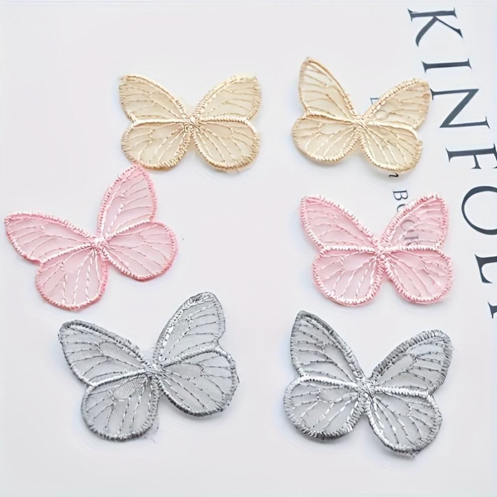 10/20 Pack Butterfly Applique Patches, Colorful Embroidered Organza Lace Butterflies Butterfly Fabric for DIY Sewing.