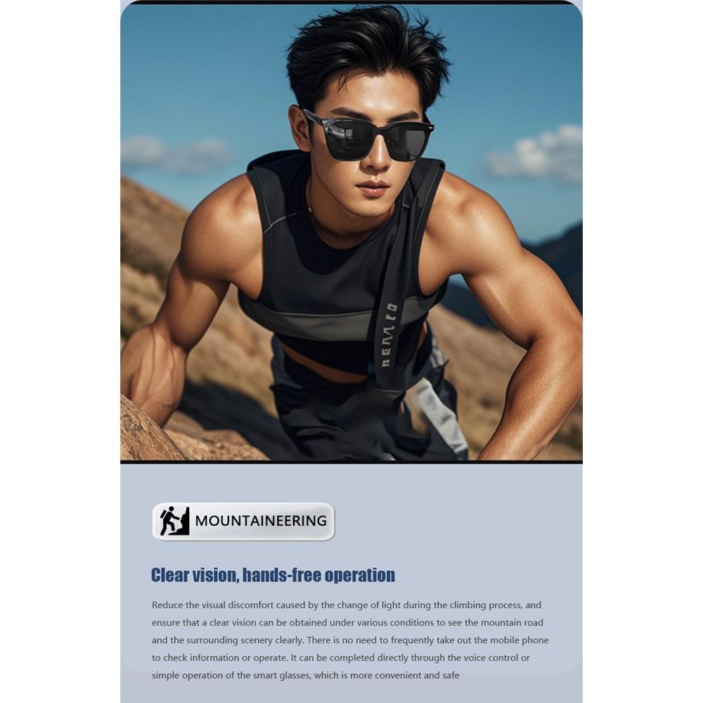 Smarte Bluetooth-Audiobrille, Musik hören und hochauflösende Anrufe führen, polarisierende Anti-UV-Gläser, bequeme Sonnenbrille