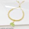 Gold-Plated Copper Bead Chain with Enamel Bees Jellyfish Koi Fish Bracelet for Women Girls Holiday Party Fashion Jewelry Gift