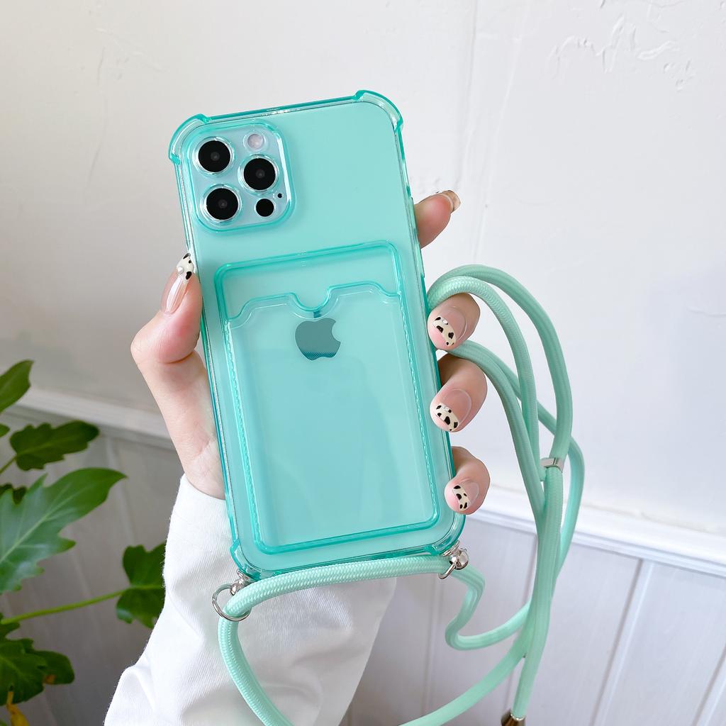 Crossbody Lanyard Hang Strap Case For iPhone 15 14 11 12 13 Pro Max XS 8 7 Plus X XR SE Shockproof Card Holder Wallet Cover