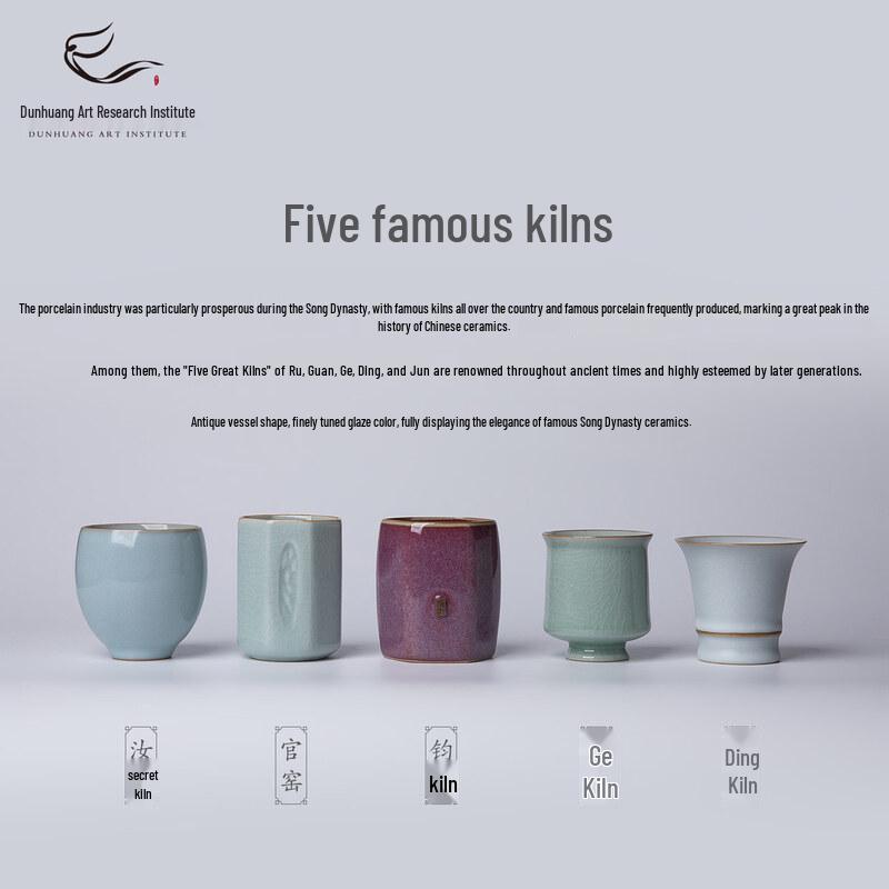 Dunhuang Five Kilns Ceramic Tea Set Gift Box