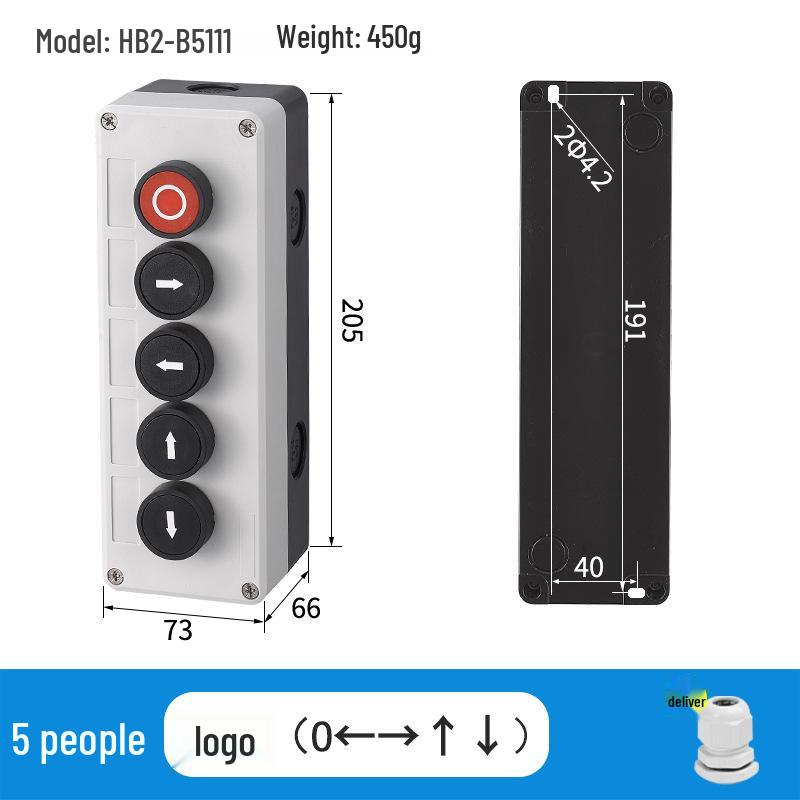 Waterproof 22mm Emergency Stop/Start Button Switch Box with Self-Locking & Resetting Indicator Light