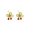 Chinese Knot Earrings National Trend Red Knot Rope Mini Small Earrings Niche Design National Style Earrings