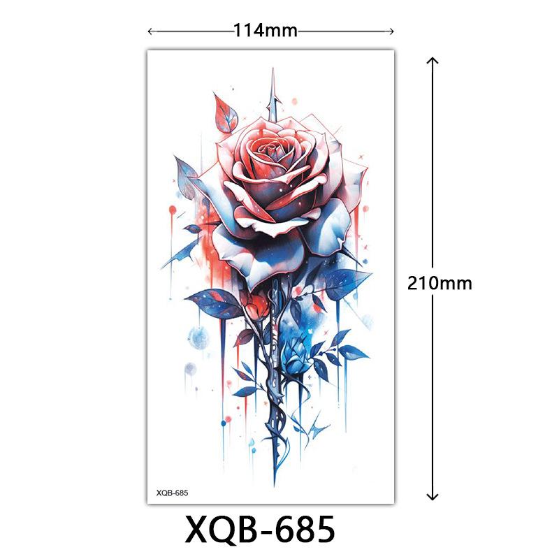 

Маленькая наклейка-тату на всю руку, Цветочные буквы, Простая наклейка-тату с цветком 114*210mm