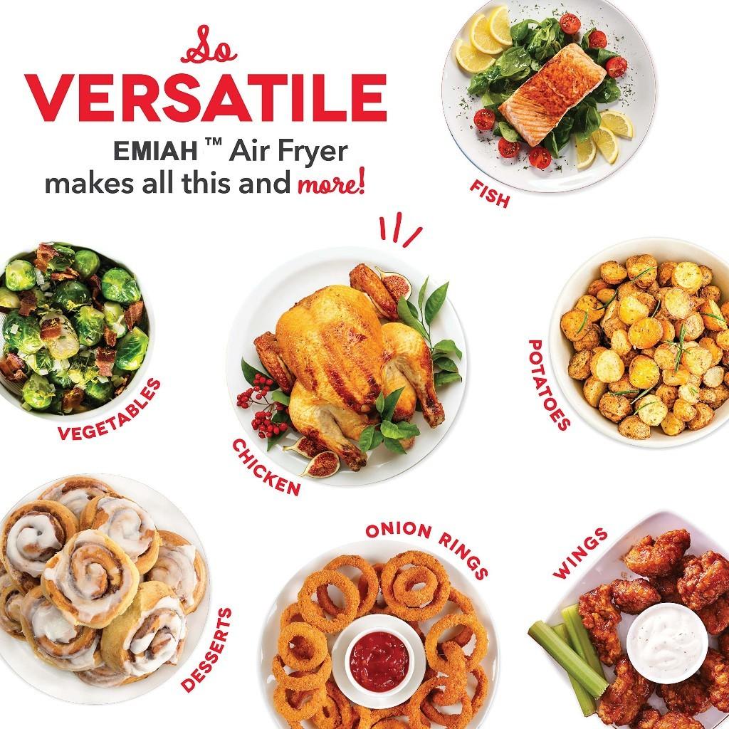 6L Large Capacity Air Fryer LED Digital Touch Screen Electric Fryer Multi-function Visible Window Kitchen Cooking Appliance