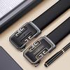 Paul's Men's Genuine Leather Belt with Automatic Buckle, Cowhide, for Business and Casual Wear.