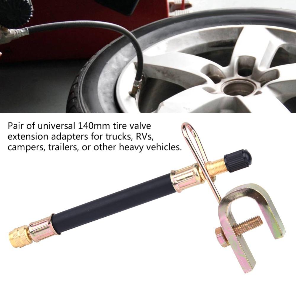 4PCS Flexible Rubber Tire Valve Extension with 2 Clamps Tyre Valve Extension Auto Shop