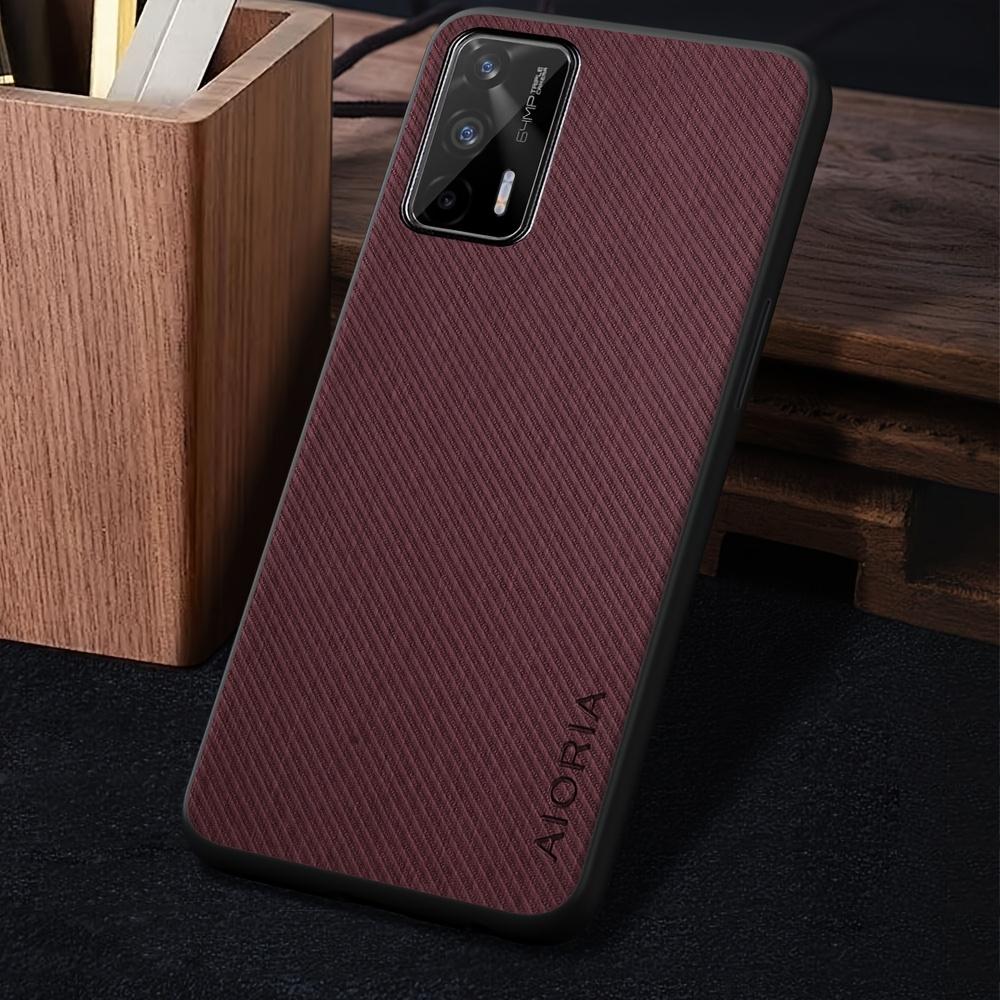 Phone Case - Case for OPPO for RealMe GT 3 2 GT3 GT2 Pro 5G Case, Vintage Washed Twill Texture Faux Leather Protective Back Cover