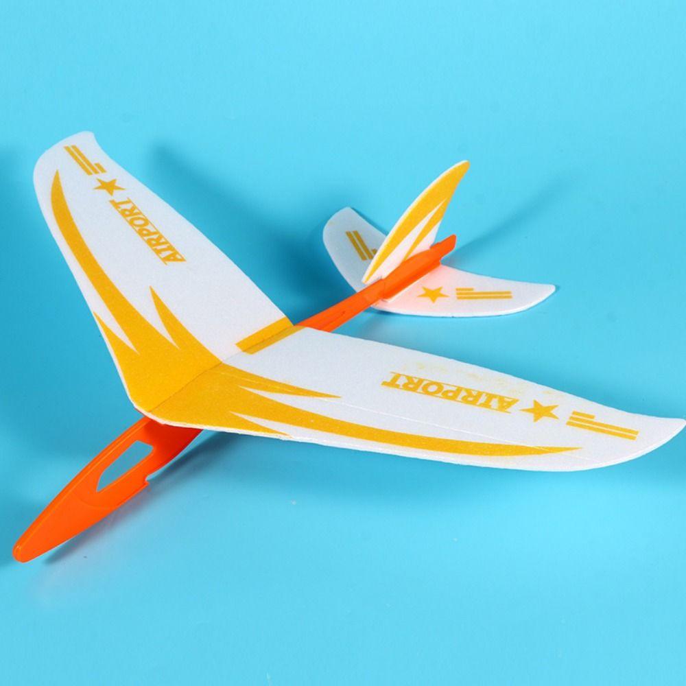 Rubber Bands Power Hand Throw Aircraft Toy Multicolors Foam Plane Flying Glider for Kids Outdoor