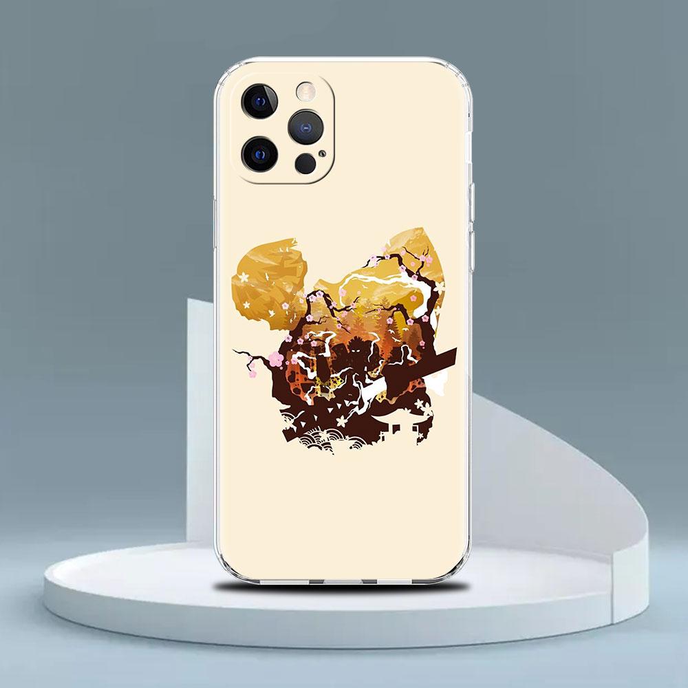 Clear Case For Apple iPhone 14 13 11 12 Pro 7 8 Plus XR X XS Max 6 6S 14Pro Silicone Phone Cover Demon Slayer Anime