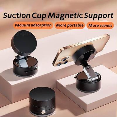 New Vacuum Suction Cup Magnetic Mobile Phone Holder Desktop Foldable and Retractable Lazy Car Glass Wall Multi-function Mobile Phone Holder