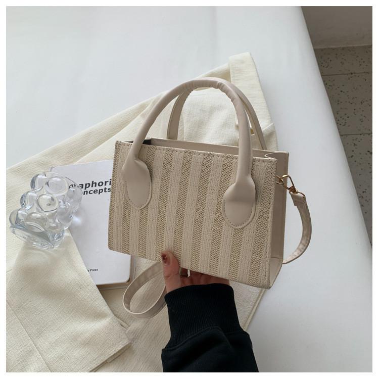 Artistic National Style Woven Bag Women s Bag Fashionable Casual Shoulder Bag Stylish Handheld Small Square Bag белый