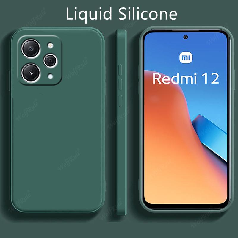 For Xiaomi Redmi 12 Case Cover Redmi 12 Capas Liquid Silicone Shockproof Back Bumper TPU Soft Case Redmi 9T 10 10C 12C 12 Fundas