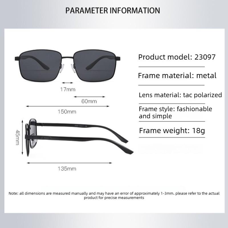 Herren Quadratischer Rahmen Polarisierte Sonnenbrille, UV400 Anti-UV Minimalistisch Mode Brillen Klassische Fahr-Polarisierte Brillen