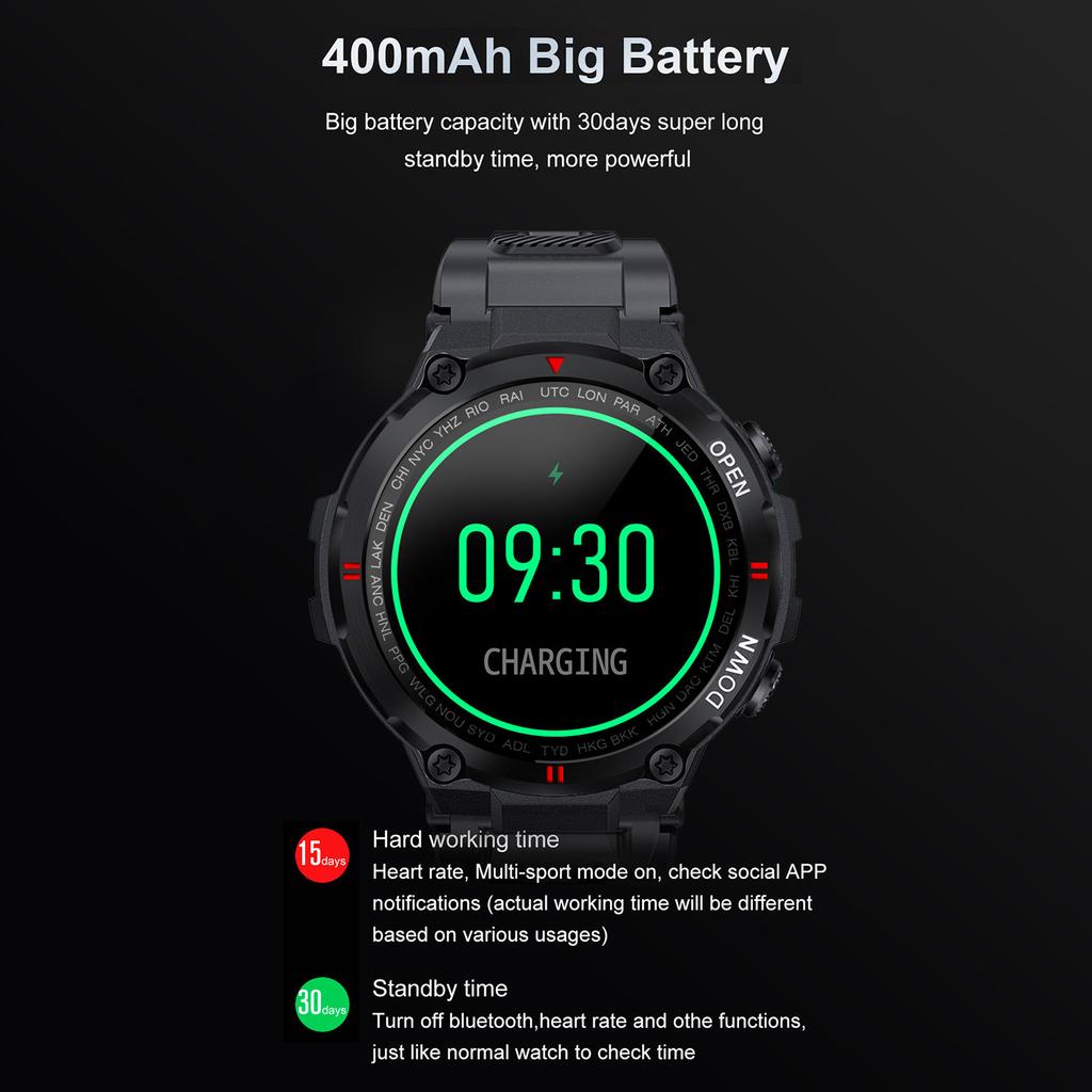 K22 Fitness Bracelet 1.28 Inch IPS Screen Heart Rate Blood Pressure Monitor Bluetooth-compatible Smart Watch