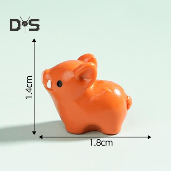6 Pcs Mini Pig Figurine Resin Miniature Pig Ornament Planter Decor Cartoon Mini Pig Statue for Moss Micro Landscape Fairy Garden Accessories