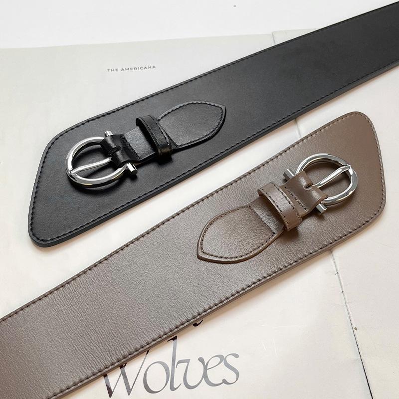The Lady's Waistband Is Decorated with A Fashionable Cinch and Waist, Featuring A Needle Buckle and Genuine Cowhide Waist Strap In Black