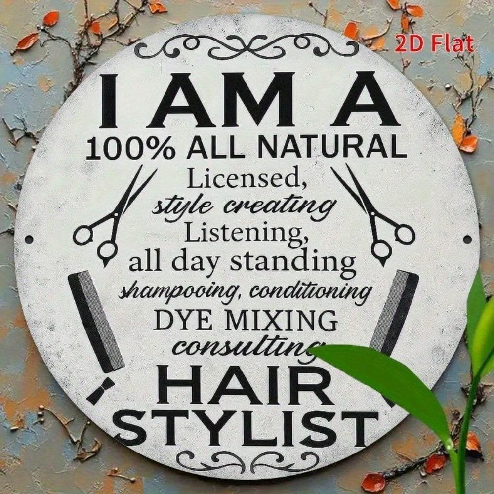 Vintage Barber Metal Poster I AM A HAIR STYLIST Wall Decor for Salon