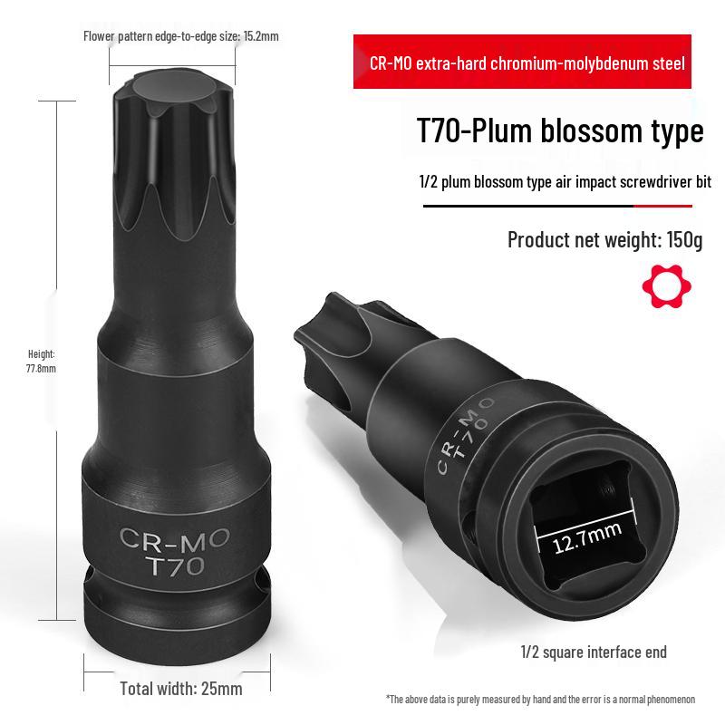 1/2'' Torx Impact Hex Bit Wrench with Magnetic Chrome Molybdenum Steel Head