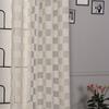 Leinenvorhänge mit quadratischem Muster für Wohnzimmer, Vorhänge mit Stangentaschen und Ösen, böhmische Fenstervorhänge, Schlafzimmervorhänge