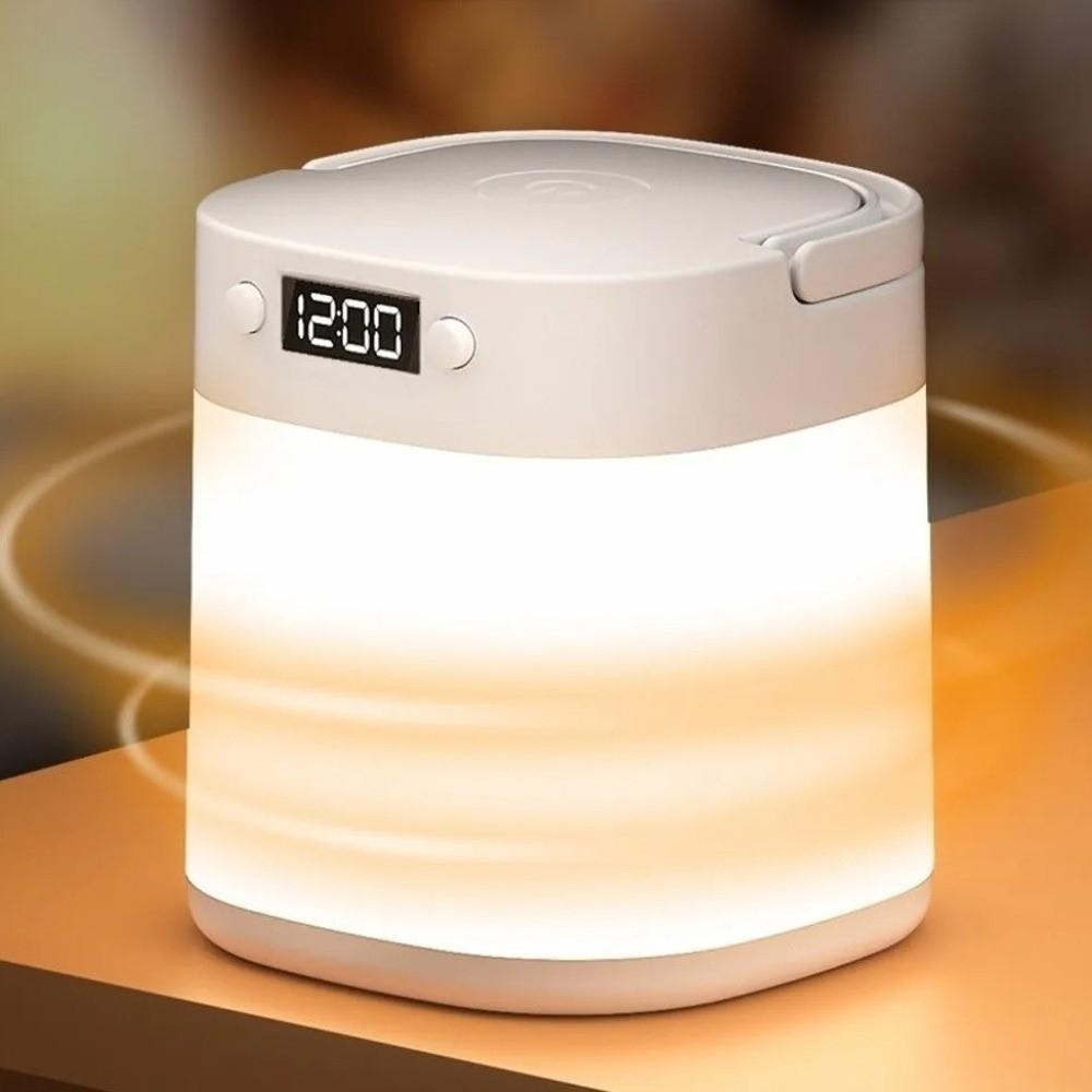 Dimmable Bedside Lamp Remote Control Reading Table Lamp Eye Protection Clock  Desktop