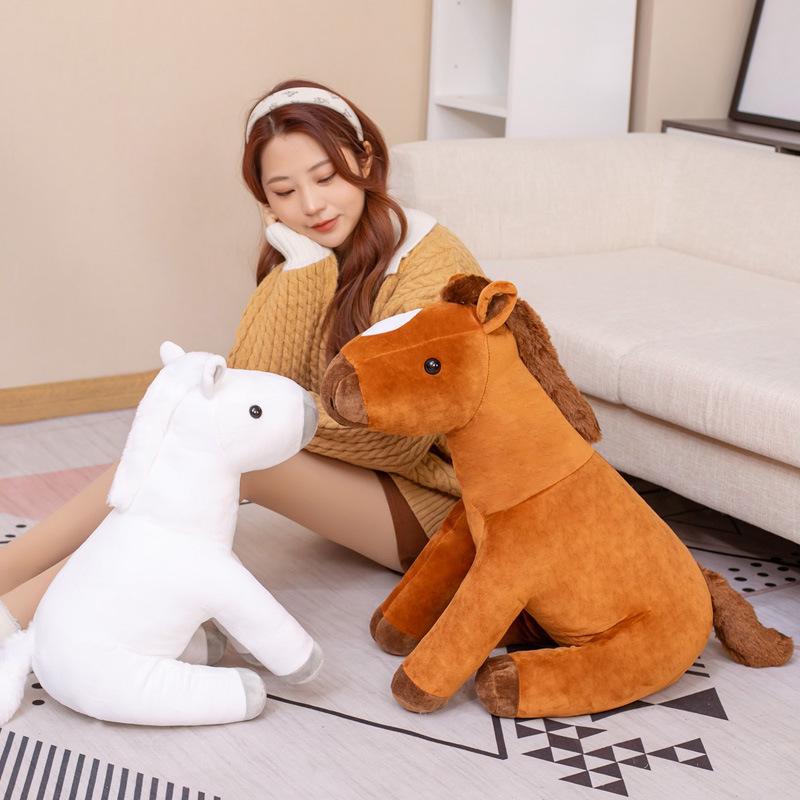 Adorable Sitting Horse Plush Toy - Little Foal Doll Pillow Birthday Gift