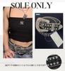 [$ole only] Sole Only Belt, Glittery Black Bling Bling Hip Hop Western CZ Diamond Cool Men's Women's Sequin (Black, 105)