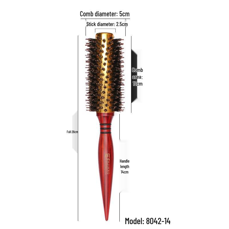 Aluminum Barrel Boar Bristle Heat-Resistant Curling and Styling Brush for Curly Hair