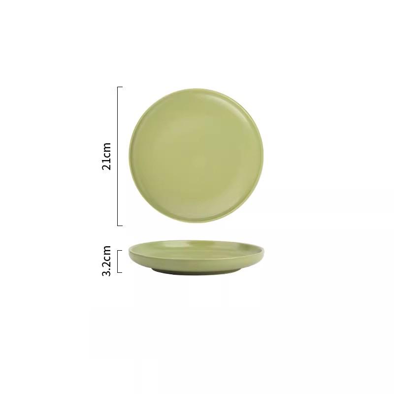 

High Aesthetic Avocado Color Beef Steak Plate 2026 Household 8~10 Inch Round Dinner Tableware Restaurant Ceramic Pasta Plate