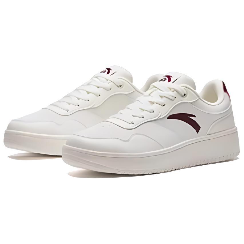 Anta Synthetic Leather Height Increasing Low Top Casual Shoes Men's White Red 912428010-1