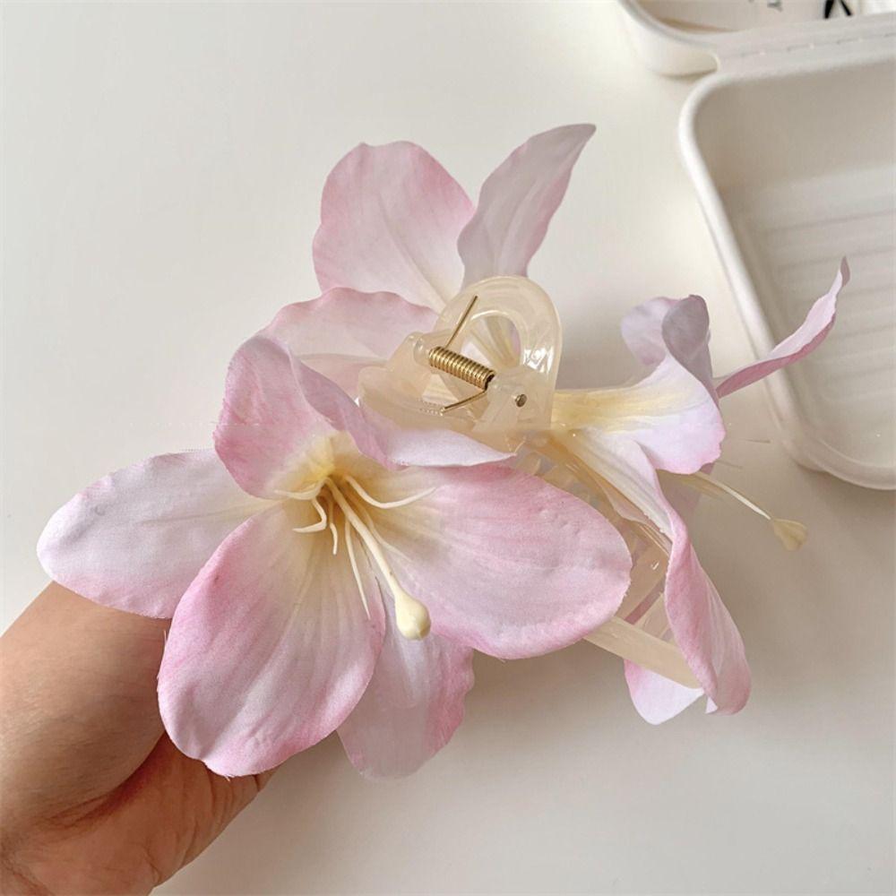 Ponytail Clip Calla Hair Clip Bohemia Barrettes Big Hair Claw Lilium Flower Hair Claw  Daily