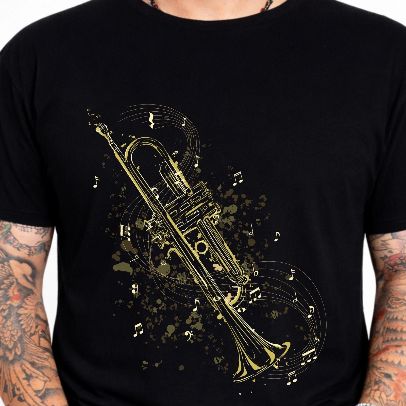 Jazz Trumpet T Shirt Musician Band Graphic Tee Brass Player Music Lover Gift XXXL
