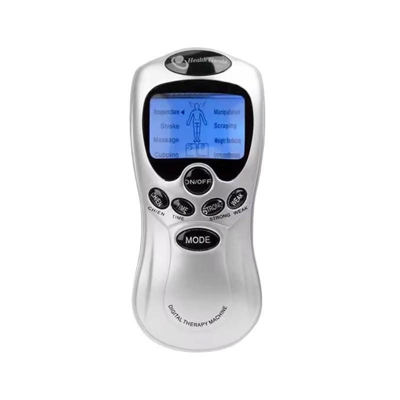 Cross-Border Handheld TENS Digital Massager: Multifunctional Electric Meridian Pulse Massager for Home Use Silver English standard screen