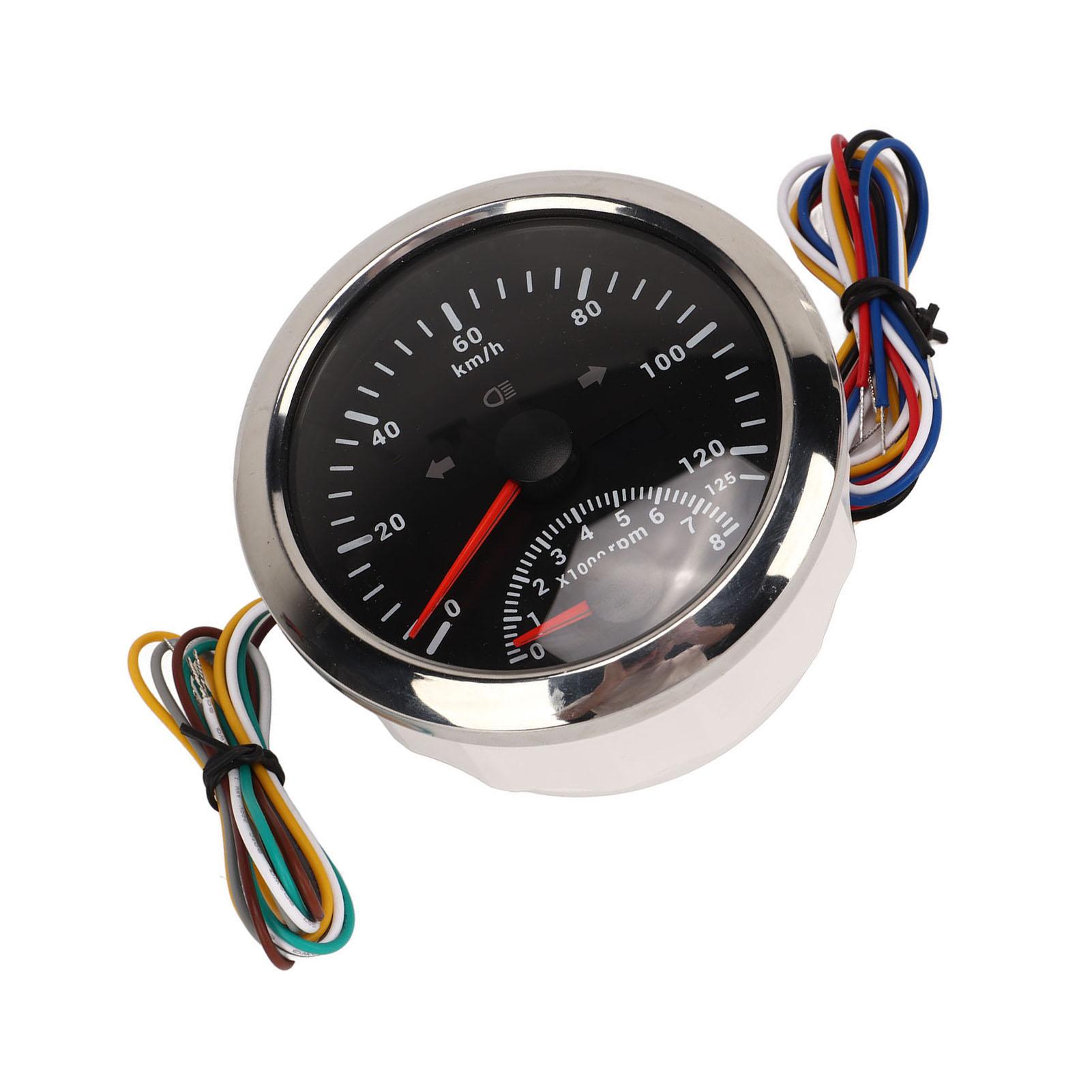 GPS meter with Tachometer 8000 RPM 85mm 3 3/8 in GPS meter with Indiction Light for Marine ATV Vehicle