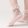 Breathable Lace Trim Kids Socks Stretchy Fit Baby Girls Ankle Socks for Newborns To Infants 4 Color Avaliable
