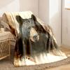 Soft Flannel Bear Print Blanket Cozy Brown & Black Design Perfect for Travel Sofa and Office Use Multiple Sizes Available Ideal Ho